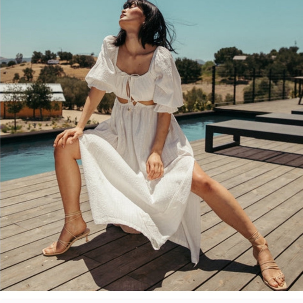 Cleobella White Open Maxi Dress